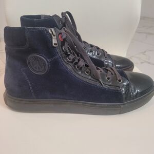 Moschino Men's Navy High-Top Sneakers Size 46/11.5 Made Italy